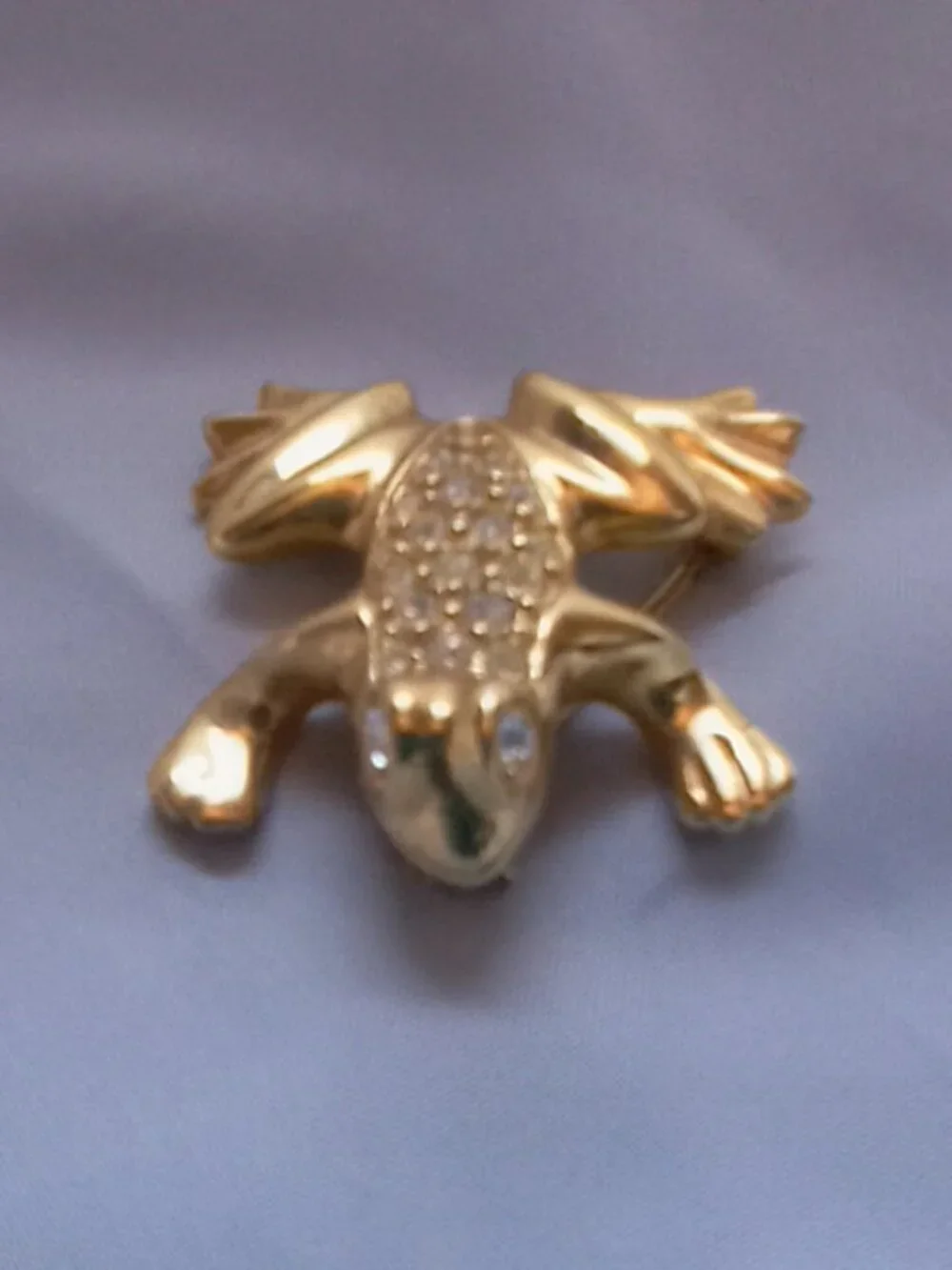 Swarovski Frog Brooch